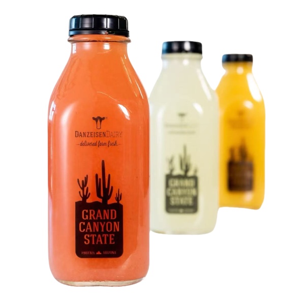 16oz Glass Milk Bottle with Plastic Tamper-proof Caps - 副本 - 副本