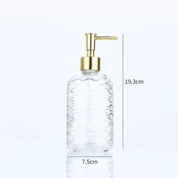 Embossed Glass Lotion Bottles with Pumps 16oz